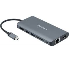 Station d'accueil dexlan usb type-c hdmi+dp 4k-lan-hub+sd2.0+charg