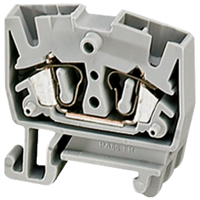 Bornes á vis - passant - 2 points - 2,5mm² - gris